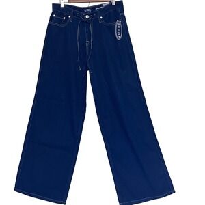 Scoop Relaxed Low Slung Wide Leg Jeans Streetwear Baggy Dark Wash NEW Size 2